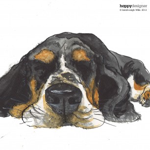 Basset hound illustrations